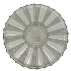 Vintage 50s Jeannette Dewdrop Crystal Divided Relish Tray 13.5”